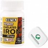 PremiumVital, Deva, Vegan Chelated Iron Fer Chélaté , 29mg, avec Vitamine B12, 90 Comprimés végétaliens, avec Pilulier Prati