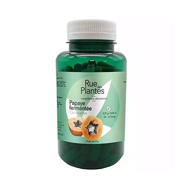 RUE DES PLANTES - Papaye fermentée extrait - 120 gélules - renforcement des défenses naturelles
