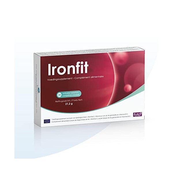 IRONFIT - Nutraceutique de la gamme FYTO des Laboratoires KSMC - Atténuation de la fatigue, Supplémentation en Fer - Hommes e