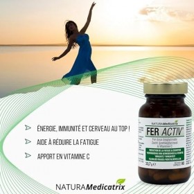 Fer activ - Fer doux chélaté sous forme de bisglycinate - Haute absorption - Très bonne tolérance digestive - Contient aussi