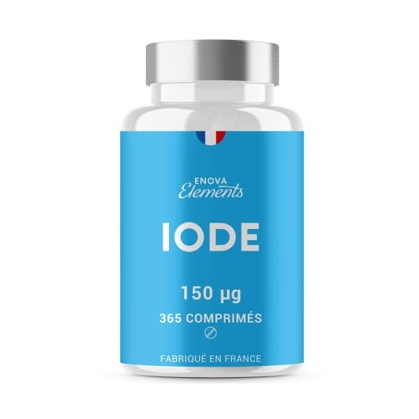 IODE 150 MCG | 365 petits comprimés | Iode thyroide | Fabriqué en France | Iodure de Potassium | Complement alimentaire | San