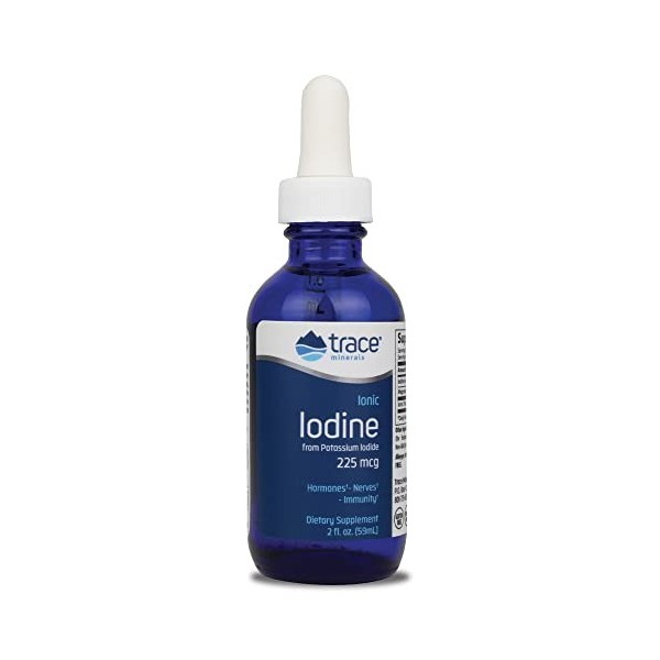 Trace Minerals, Ionic Iodine iode ionique , 150mcg diode par dose journalière, 59ml, testé en laboratoire, végétarien, sans