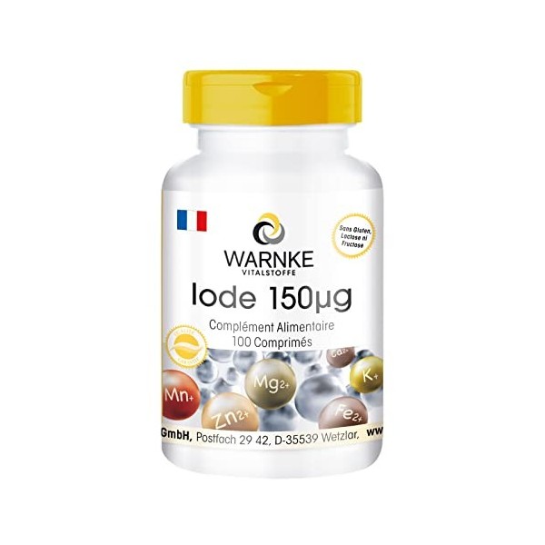 Iode 150 mcg - 100 comprimés - Végan - haut dosage | Warnke Vitalstoffe