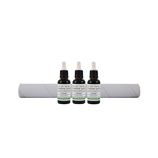 3x solution diode de Lugol à 5% | 3x 30 ml | Qualité Pharma | 15% formulation liquide | 5% diode élémentaire et 10% diodur