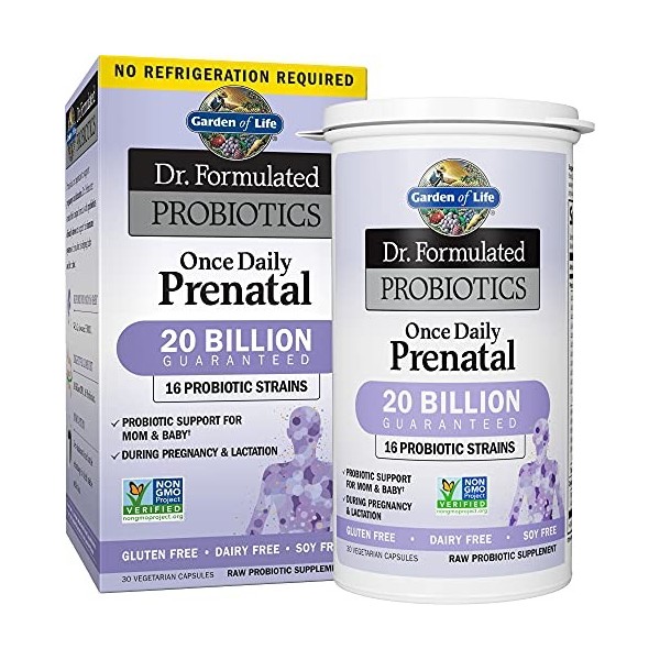 Garden of Life - Solide sur létagère prénatal de Probiotics Once Daily de Dr. Formulated - 30 Capsules végétariennes