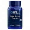 Life Extension, Triple Action Thyroid, avec Iode et L-Tyrosine, 60 Capsules végétaliennes, Testé en Laboratoire, Sans Gluten,