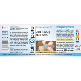 Fair & Pure® - Iode 150µg de lalgue brune couvre 100% de vos besoins quotidiens - 180 comprimés de varech