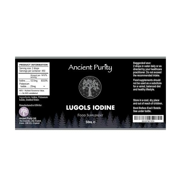 LUGOLS Complément alimentaire à liode 50 ml – Thyroïde/cerveau/antiviral MLG-50