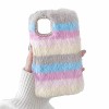 Miagon Coloré Peluche Fourrure Coque pour Samsung Galaxy S20 Ultra,Kawaii Étui de Protection Hiver Chaud Souple Poilu Doux Ho