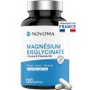 NOVOMA Magnésium Bisglycinate + Taurine & Vitamine B6, Haute Teneur 300mg /j, 120 gélules, Combat la Fatigue et le Stress, Mi