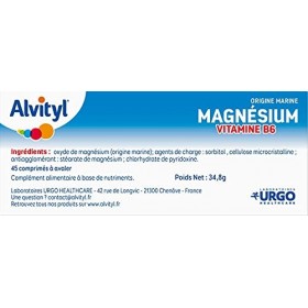 Alvityl Magnésium + Vitamine B6 - Origine marine - Aide à réduire la fatigue - Dès 12 ans - 45 comprimés