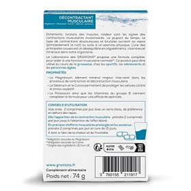 GRANIONS Décontractant Musculaire | Bien être | Vitamine B, Oligo elements et Minéraux | Selenium, Magnésium, Potassium, Cuiv