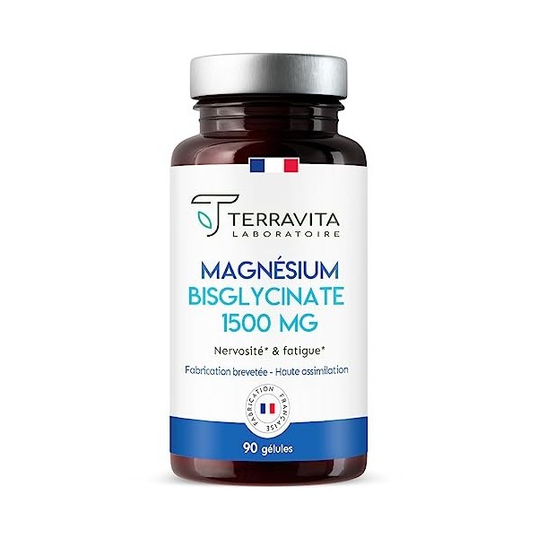 MAGNÉSIUM BISGLYCINATE + Vitamine B6 | Forme Naturelle Brevetée Albion® | Biodisponibilité Maximale Sans Effet Laxatif | Cont