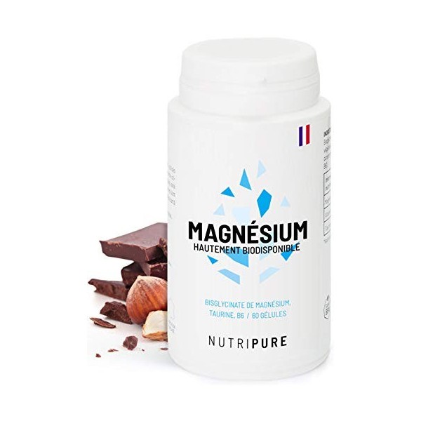 Magnésium + Taurine et Vitamine B6 • Haute Absorption & Concentration • Complément Alimentaire Naturel Anti-Fatigue • 100% Ve
