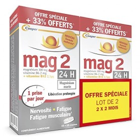 Mag 2 24H Formule Renforcée Lot de 2 x 60 Comprimés