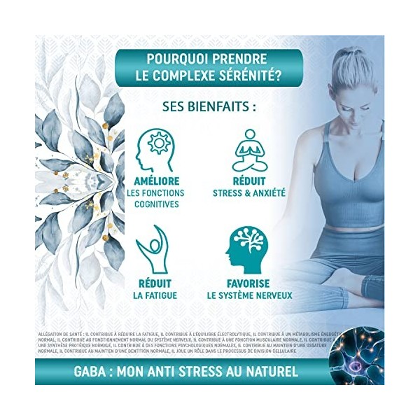 MIRONLAB Gaba Pur 750mg | 120 gélules | Complexe anti stress adulte renforcé en Magnésium & Vitamine B6 | Réduit Stress & Anx