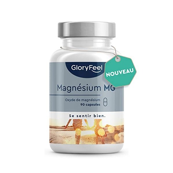 Magnésium Marin 250mg/jour, Oxyde de Magnésium Pur, Contre la Fatigue, Soutient le Système Digestif*, 100% Végétalien, 3 Mois