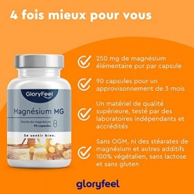 Magnésium Marin 250mg/jour, Oxyde de Magnésium Pur, Contre la Fatigue, Soutient le Système Digestif*, 100% Végétalien, 3 Mois
