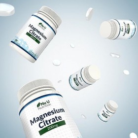 Magnesium Citrate 200 mg | Comprimés de Magnésium | Cure de 6 Mois/180 Comprimés | Compléments alimentaires de Nu U Nutrition