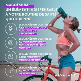 AAVALABS Citrate de Magnesium - Complément Alimentaire Vegan - Concentration Pure en Magnésium: 357 mg par dose quotidienne -