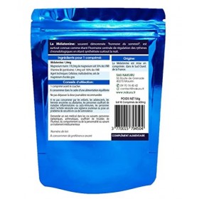 NAKURU | Mélatonine Forte 1,8mg - Magnésium - Vitamine B6 | 90 Comprimés de 600mg | Gamme Relax | Fabriqué en France/Poids Ne