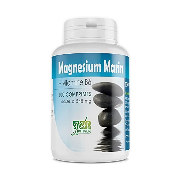 Magnésium Marin + Vitamine B6-200 comprimés de 548 mg - Système nerveux et Fonction musculaire