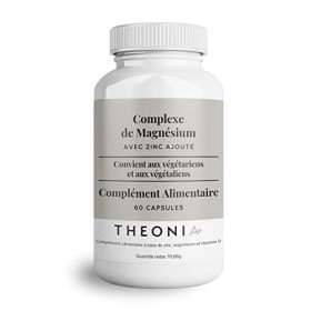 Complément alimentaire Complexe au Magnésium de Theonia à haute concentration 205 mg avec du zinc et de la vitamine D3 – Aide