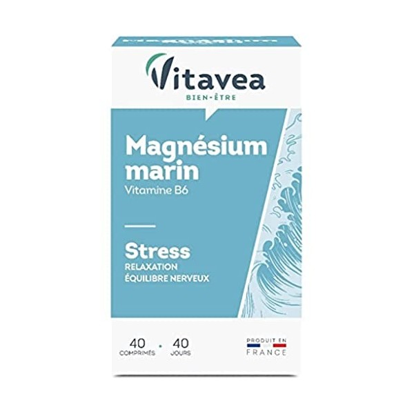 Vitavea - Magnésium Marin Vitamine B6 - Complément Alimentaire Anti Stress, Relaxation, Equilibre Nerveux - Magnésium B6 - Ma