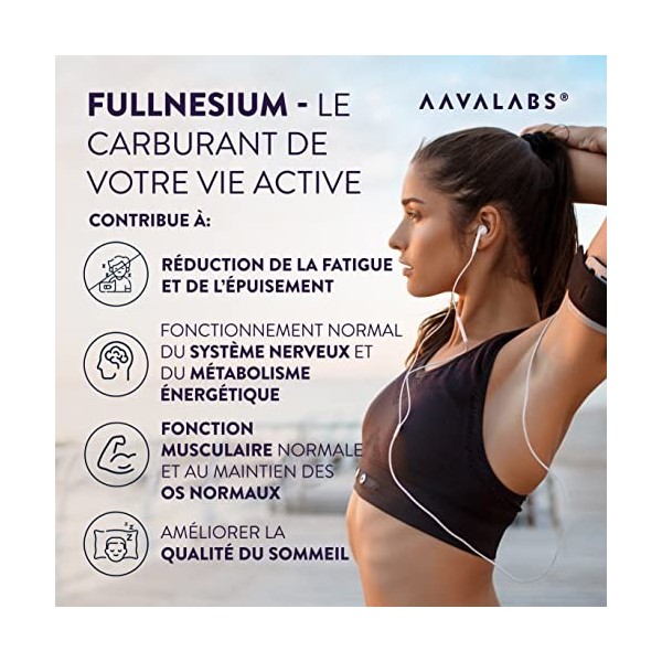 AAVALABS Magnesium | Complexe de Magnésium 400mg : Citrate de Magnesium Bisglycinate de Magnésium Magnesium Malate - Compléme