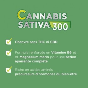 Forté Pharma - Cannabis Sativa 300 | Complément alimentaire à base de Chanvre 300mg, Magnesium Marin, Bacopa, Vitamine B6 - A