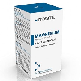 Ma Santé Magnésium, Zinc et Vitamine D | Complément Alimentaire Vegan Haute Absorption | Triple Action: Réduire la Fatigue - 