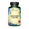 Citrate de Magnésium + Citrate de Potassium Vegavero® | 180 Gélules | Sans Additifs & VEGAN | Absorption Optimale | Douleurs 