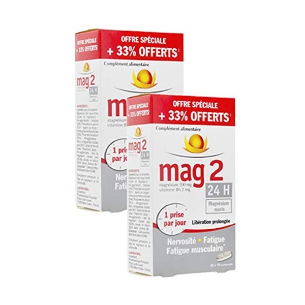 Mag 2 45 Comprimés + 15 Comprimés Offerts lot de 2 boîtes