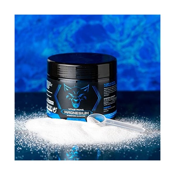 Magnesium Vitastrong - Magnésium en Poudre, Absorption Rapide - Combat Efficacement la Fatigue - Soutient les Muscles, Os et 