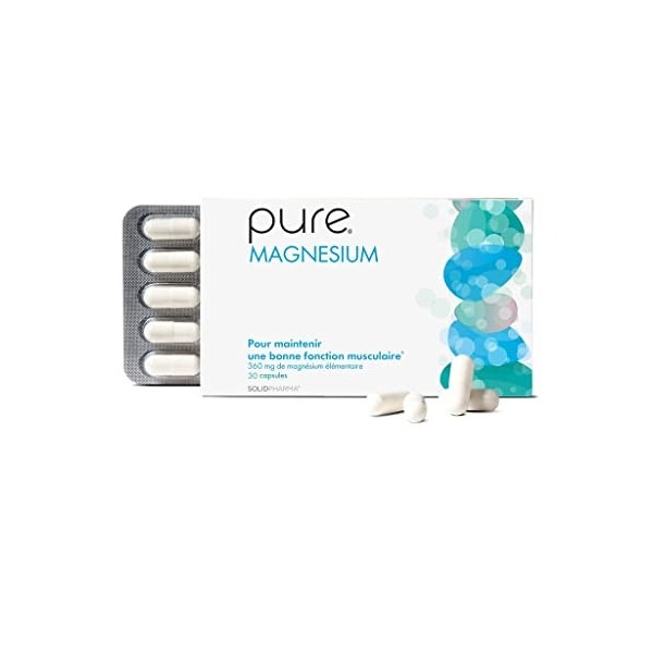 Pure Magnesium – 30 Capsules de Magnesium Hautement Dosées, Supplément Nutritionnel Enrichissant pour votre Santé, Capsules d