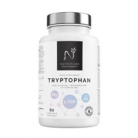 Tryptophane avec magnésium + mélatonine + vitamine B6. Tryptophane pour réduire le stress et linsomnie. Tryptophane avec mél