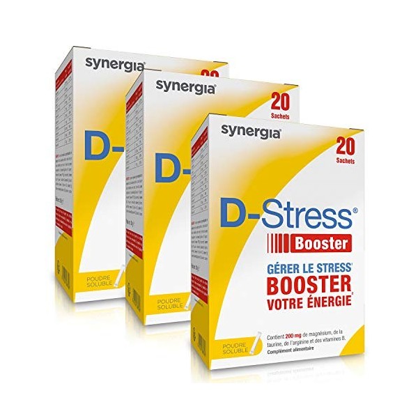 D-STRESS BOOSTER Lot de 3 + 1 Tube dAcérola Offert | Magnésium de 3ème Génération + Taurine + Arginine + Vitamines B | Gère 