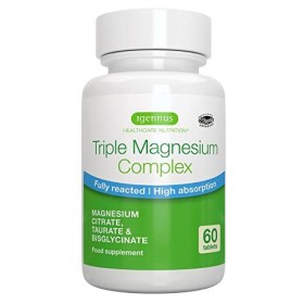 Triple Magnesium Complex Vegan, Formule Supérieure de 3 Formes Chélatées. Magnesium Biscglycinate, Citrate & Taurate à Absorp