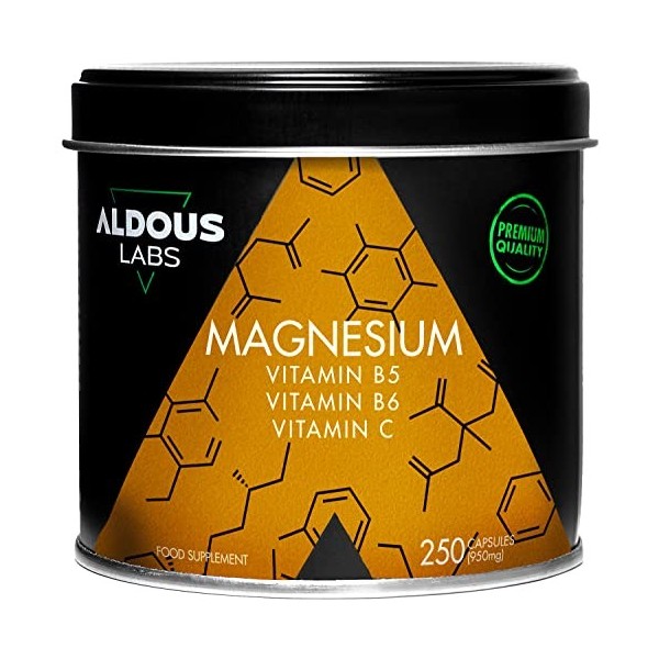 200 Capsules Citrate de Magnésium 1500mg + Vitamine C, B6, B5 Dosage Maximum | Formule Avancée avec Magnésium Hautement Biodi