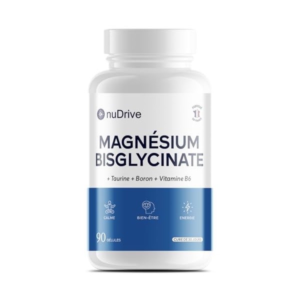 MAGNESIUM BISGLYCINATE + Boron & Taurine & Vitamine B6-300mg/dose - Hautement absorbable - Anti-stress/fatigue - Santé des os