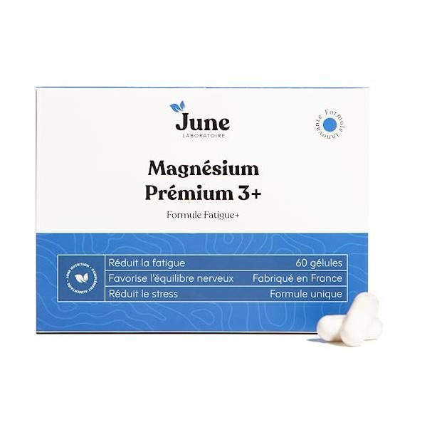 Magnésium Premium 3+ - 3 Sels De Magnésium - Favorise lÉquilibre Nerveux - Réduit Le Stress Et La Fatigue - Formule Unique e