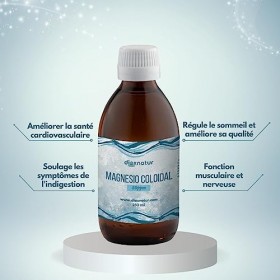 Dioxnatur Magnésium pur 250ml Magnésium colloïdal liquide 50 ppm + gobelet doseur - Relaxant naturel - Convient aux végétalie