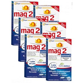 Mag 2 Sommeil Pack 3 Mois - NOUVELLE FORMULE - Difficultés dendormissement, nervosité, fatigue - Lot de 6 x 15 comp LP + 15