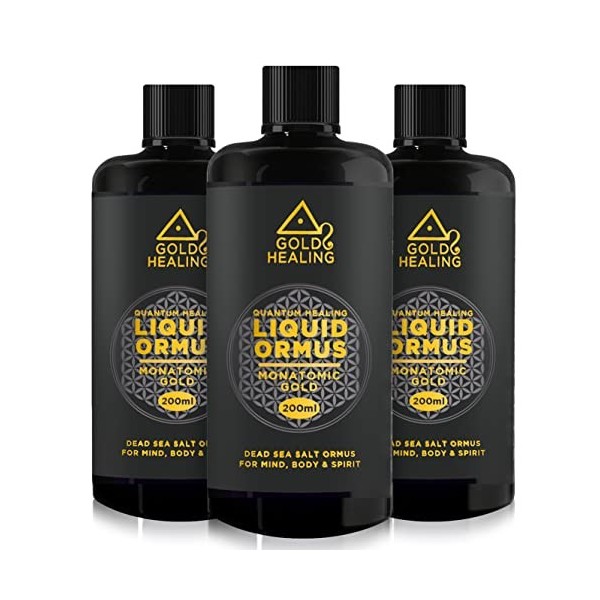 Gold Healing Liquid Ormus 200 ml 70 % or monatomique, 30 % magnésium, Mana, Mufkutz, éléments monoatoires orbitalement réarra