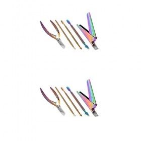2 Ensemble de Outils de manucure coupe-ongles pour ongles pointes poussoirs multifonctions colorés ensemble de pédicure polon