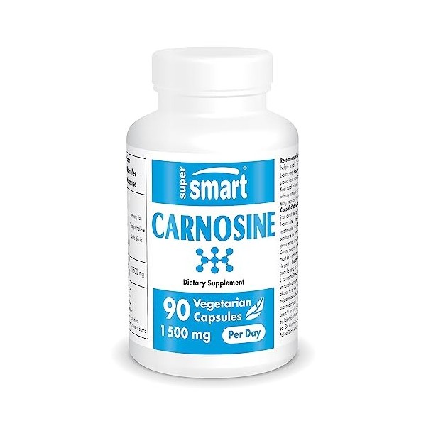 Carnosine 1500 mg L-Carnosine - Contribue à Réduire le Stress Oxydatif, la Glycation et Freiner le Vieillissement - Vegan -