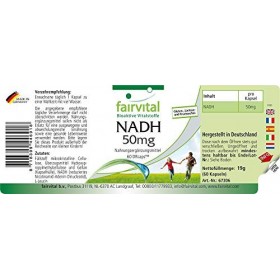 Fairvital | NADH 50mg - 2 mois - VEGAN - Fortement dosé - 60 capsules - retard dans DRCaps®