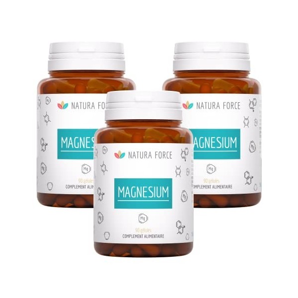 Magnésium Naturel en Gélules - Complexe Bisglycinate de Magnésium + Citrate de Magnésium + Vitamine B6 - Haute Biodisponibili