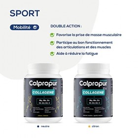 Collagène hydrolysé en poudre | 30 jours | Sport, Muscles et Articulations | BCAA, Magnésium, Zinc + Vitamines B2, B3 et C | 