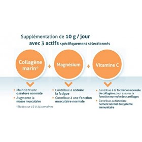 NUVILINE Fit - Collagène Marin Sport - Collagène Hydrolysé En Poudre - Vitamine C BIO + Magnésium - Muscles & Fatigue - Pre/P